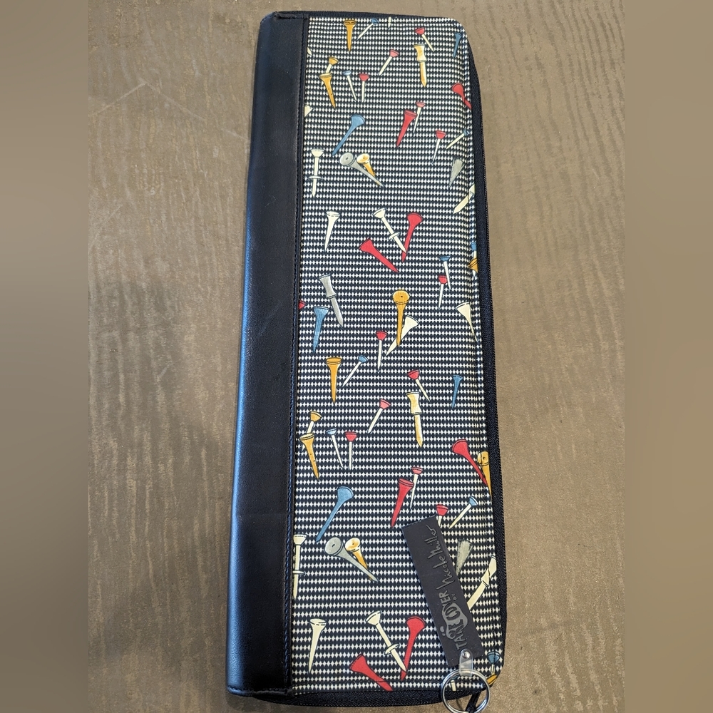 Nicole Miller travel tie case with Golf tee design.